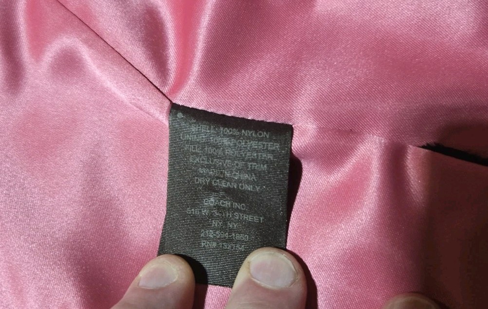Coach Black & Pink Monogram C Logo Quilted Jacket Size XS Satin Pink Lining