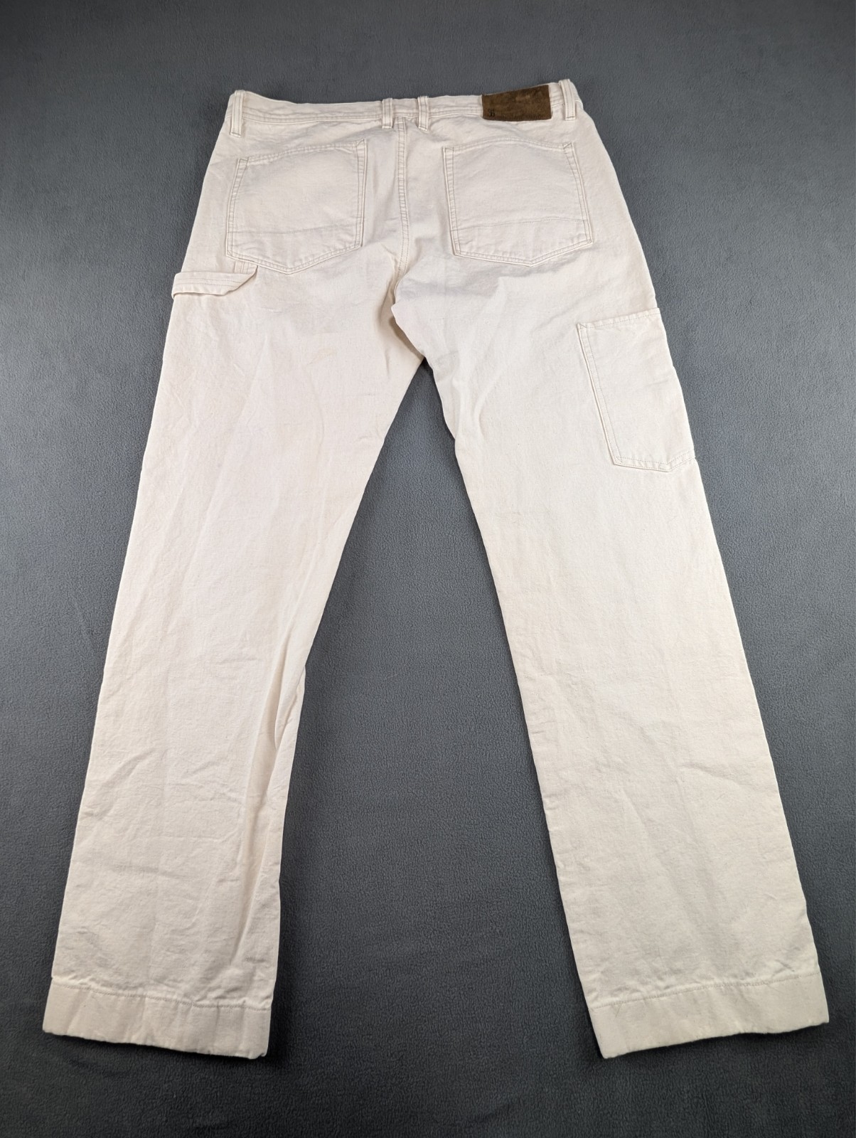 Todd Snyder Carpenter Pants Mens 33×32 Relaxed Natural Cotton Herringbone NWOT