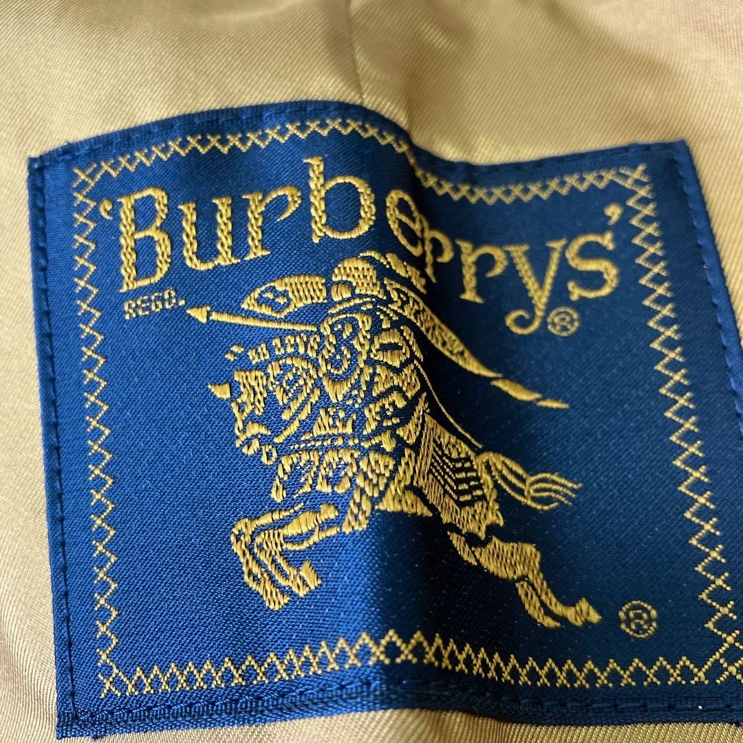 Burberrys Trench Coat Balmacaan Nova Check Beige Liner Size 7AR S M Cotton VTG