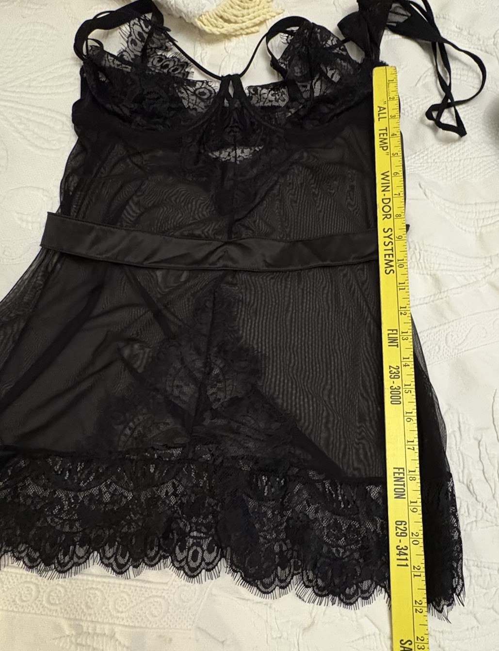 Fredericks Of Hollywood Black Lace Lingerie Sheer 1X NWOT Set