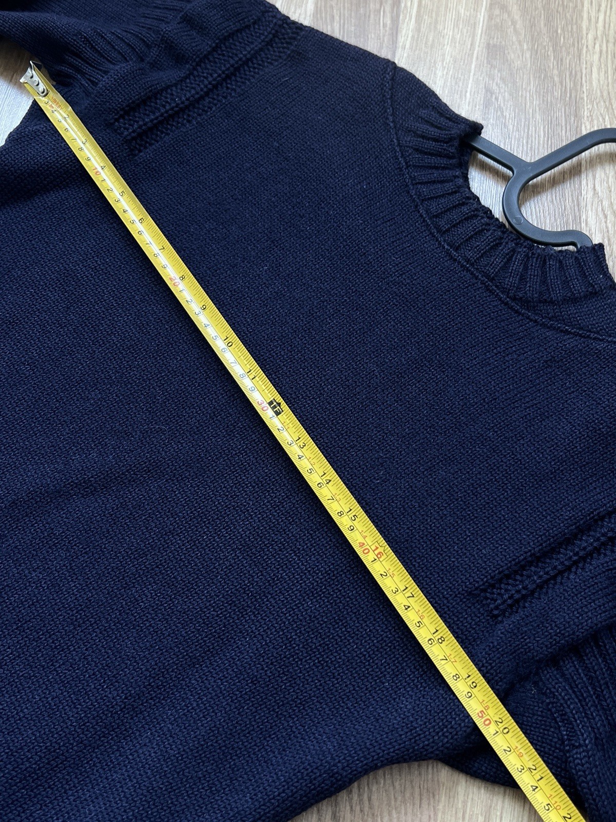 Le Tricoteur Guernsey Jumper Style Small Navy Pure British Wool Fisherman