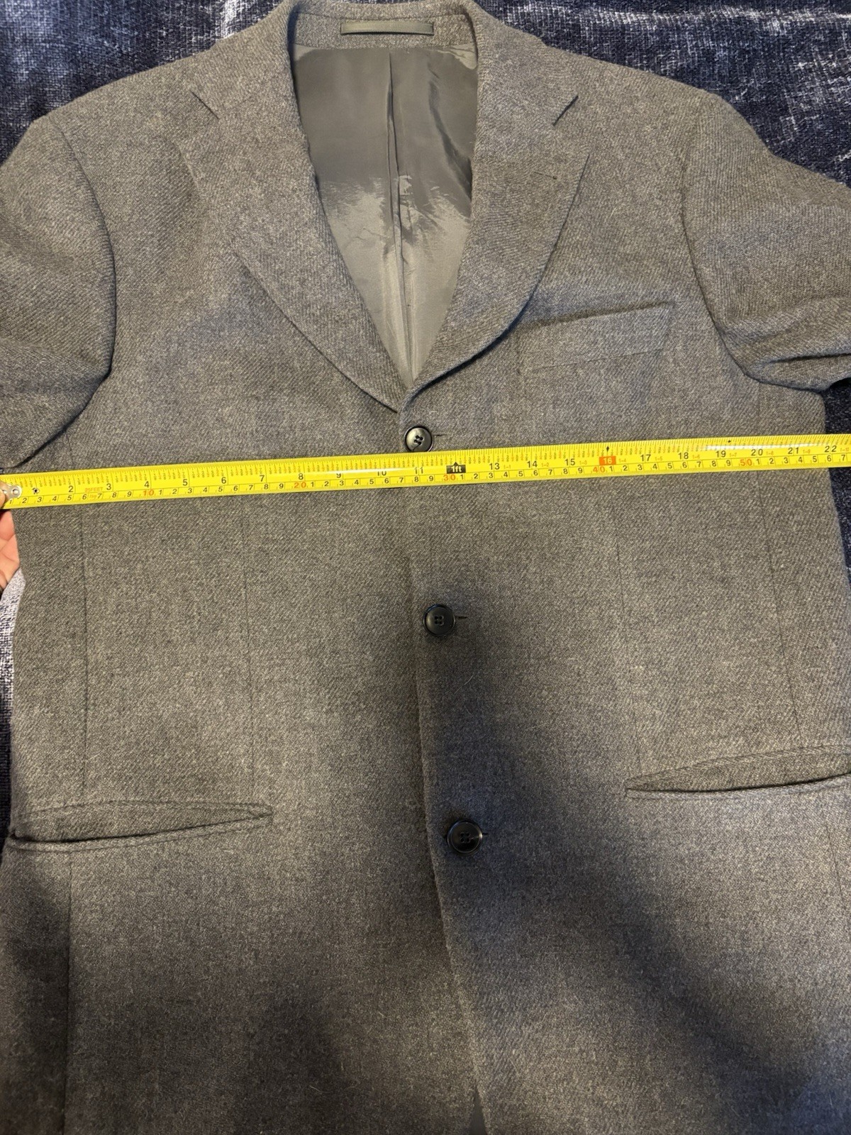 HUGO BOSS GREY Textured Blazer Sport Coat Men’s 3 Button Wool Blend Jacket 44R