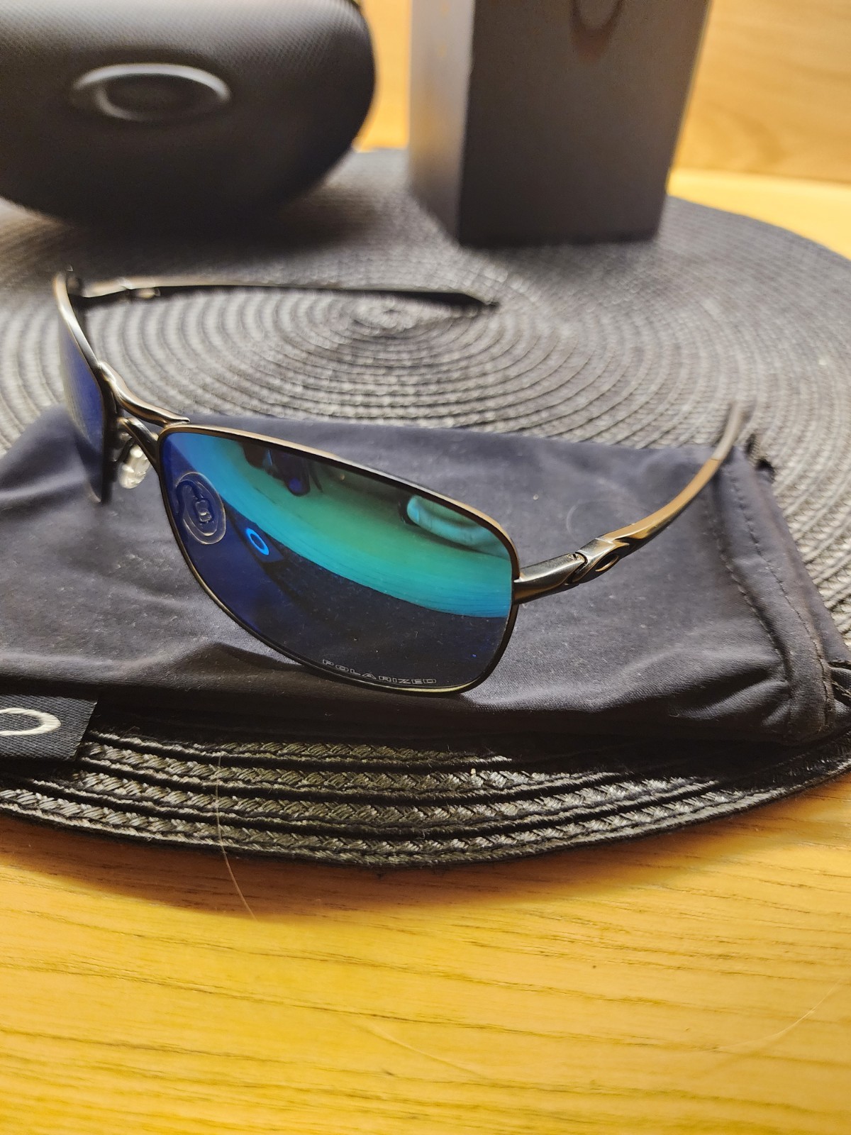 Oakley Crosshair 2.0 Alloy Metal Frame Blue Prizm Polarized Lens Full Pack New