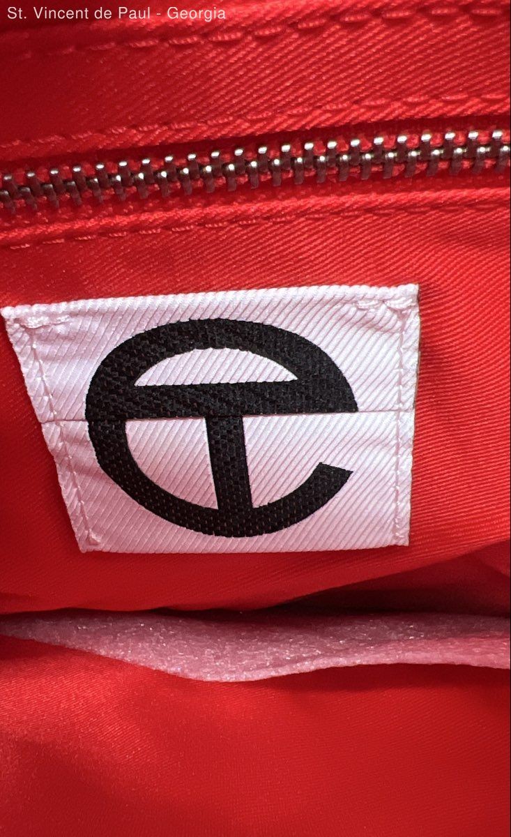 Telfar Medium Shopping Bag Red Patent Vegan Leather Brand New With Tags