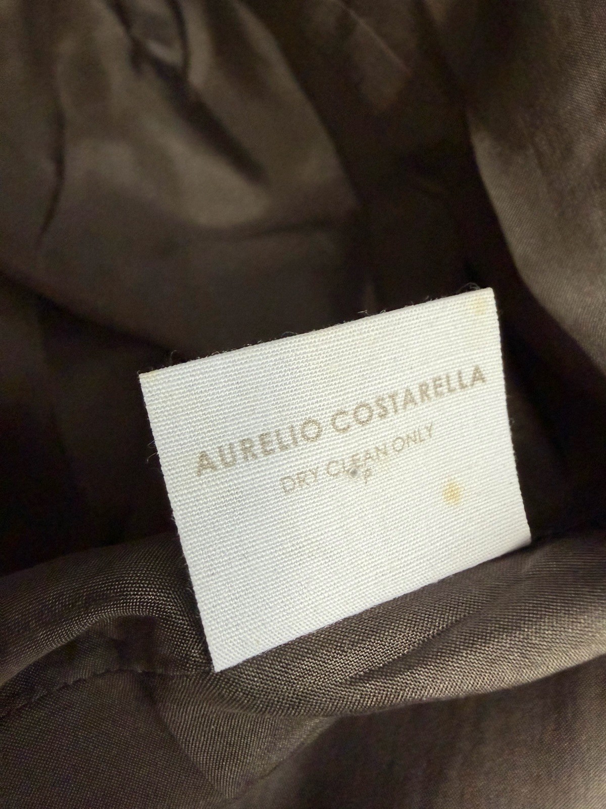 Aurelio Costarella Silk Linen Midi Dress Brown Rockabilly 50s Style Sz 0