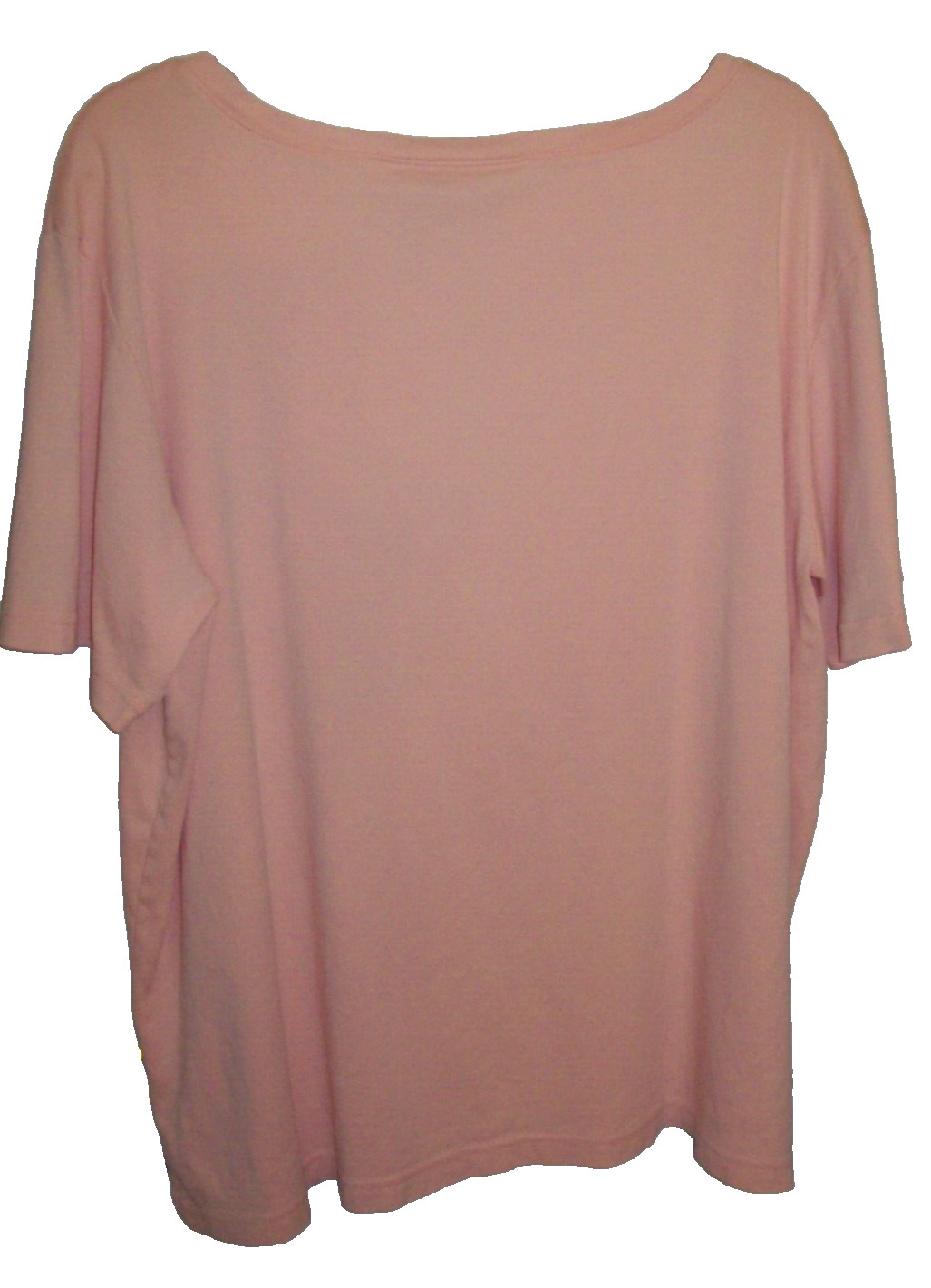Liz Claiborne Womens Round Neck Short Sleeve COTTON T-Shirt Peach Sz 2X Bust 53″