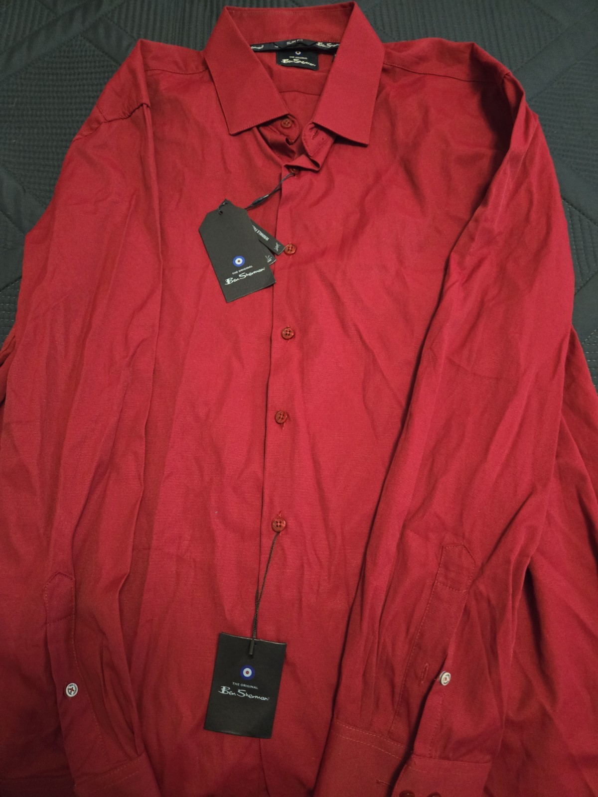 Ben Sherman Men’s the Original Long Sleeve Button Up NWT 17/17 1/2, 34-35 #258