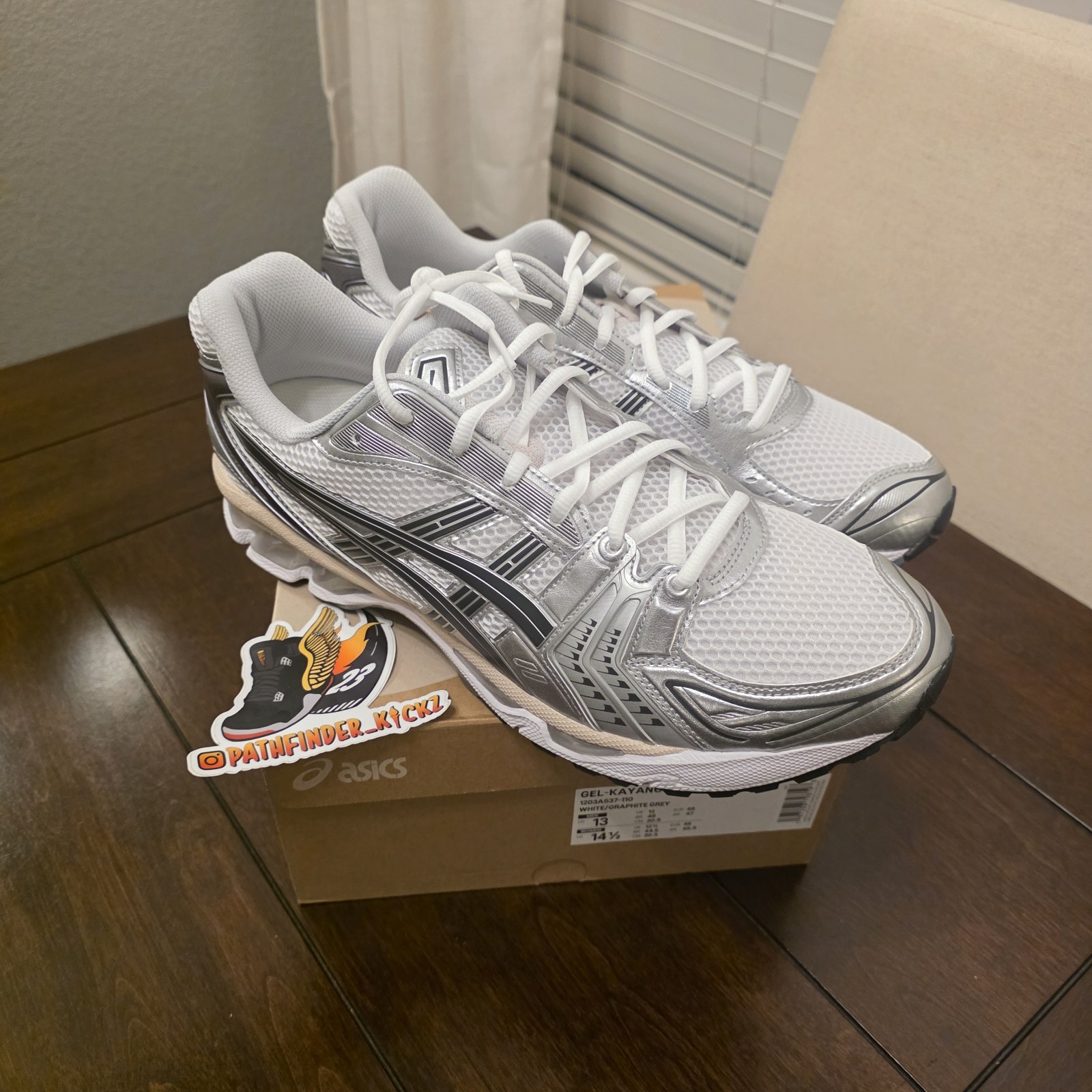 Size 13 – ASICS Gel Kayano 14 White Graphite Grey