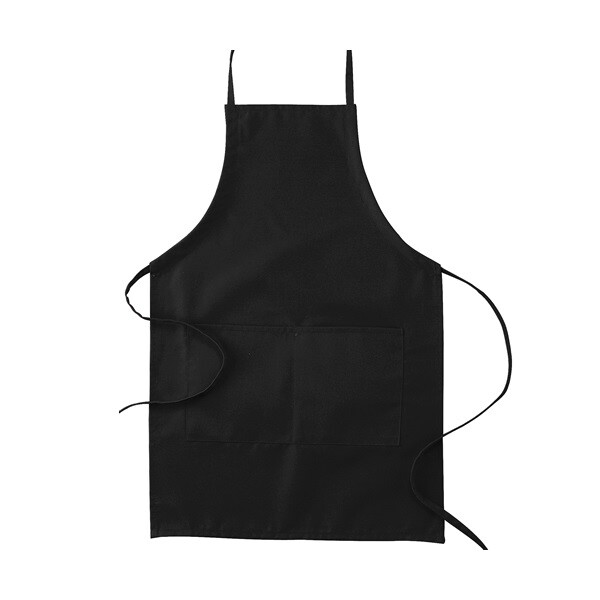 Lot of 6 Big Accessories APR53 Apron 30″ Black 2 Front Pockets Adjustable Ties