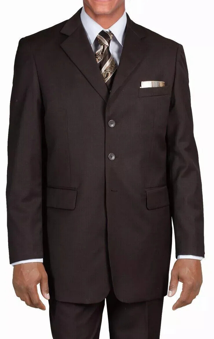 Men’s Single Breasted Basic Suit w/Pants come 20 colors 38R-62L by Fortino Landi