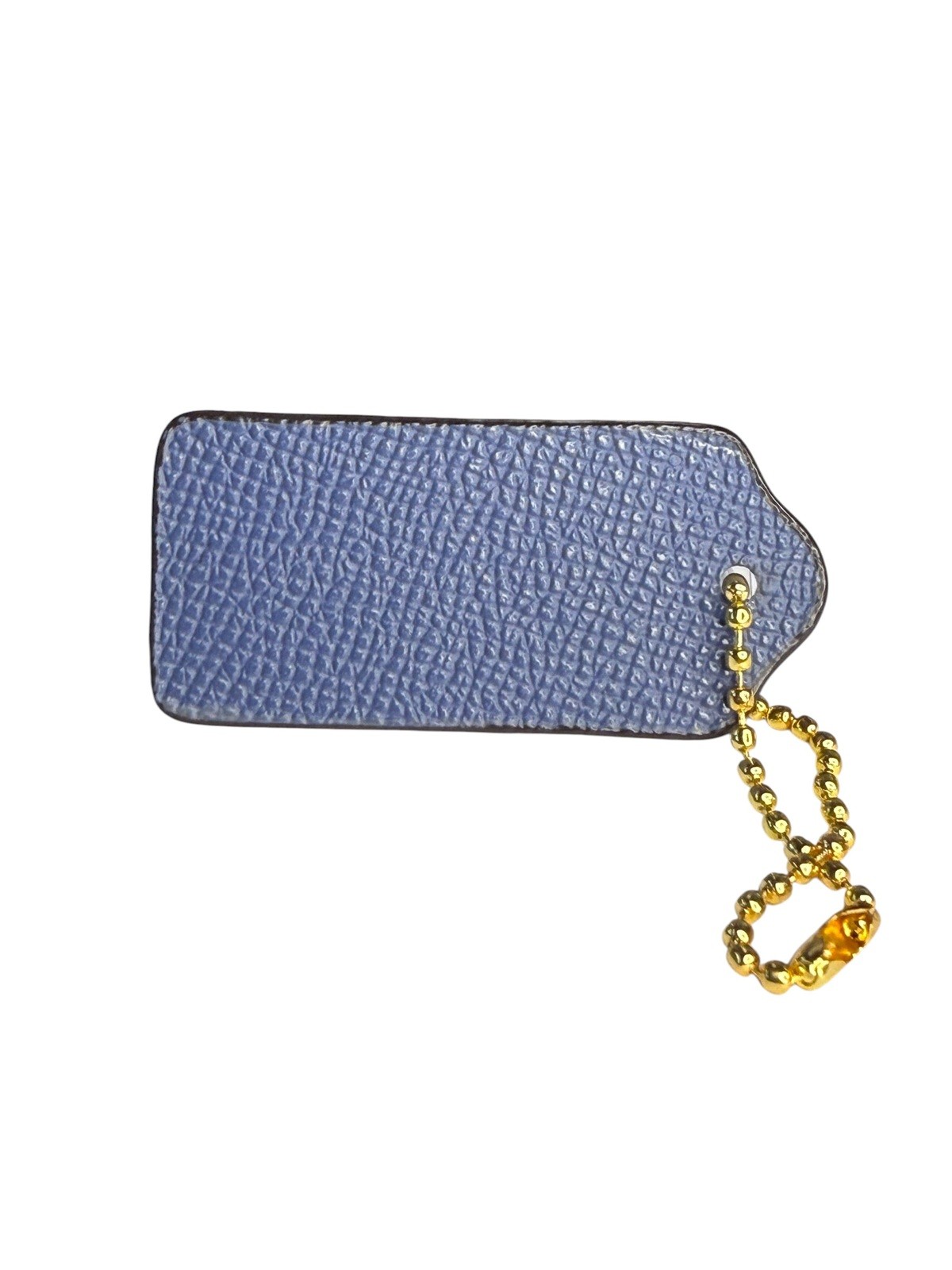 Coach Periwinkle Blue Pebbled Leather Hangtag Charm 2.25″