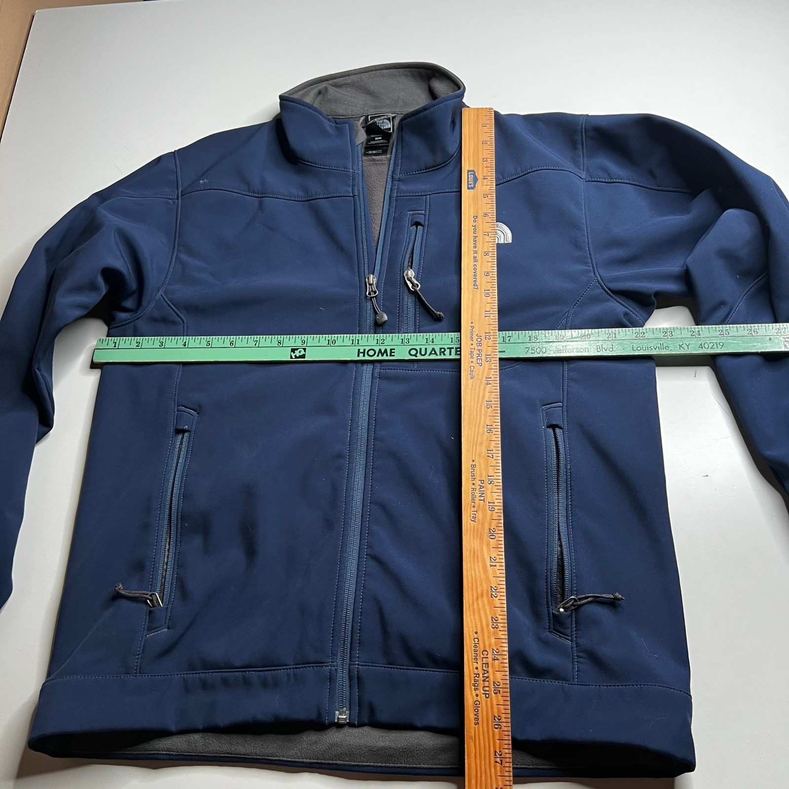 The North Face Mens Apex Bionic Softshell Jacket Navy Blue Size Medium Full Zip