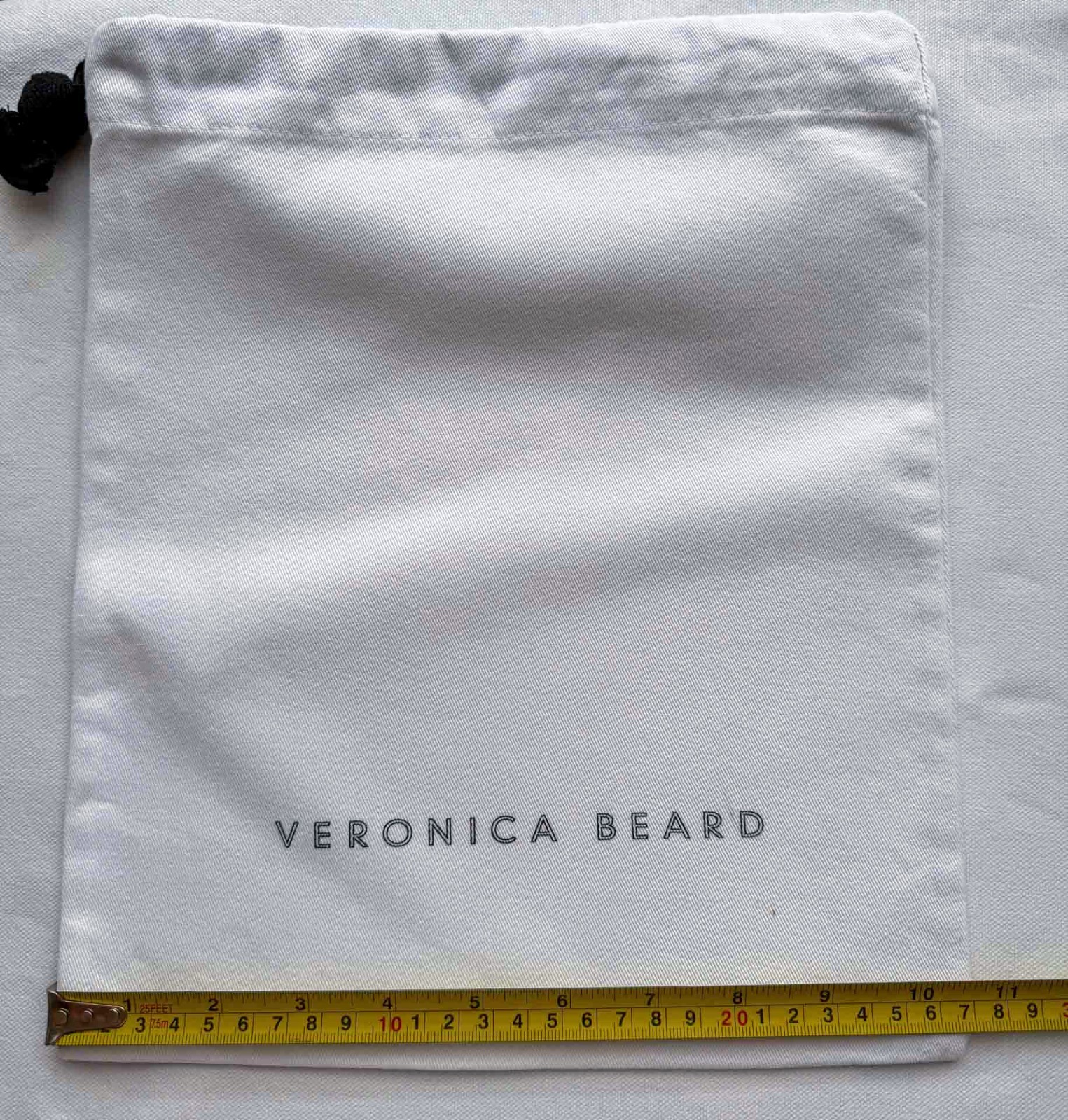Veronica Beard White Dust Bag 12.6×10.6 in Drawstring Storage Pouch Authentic