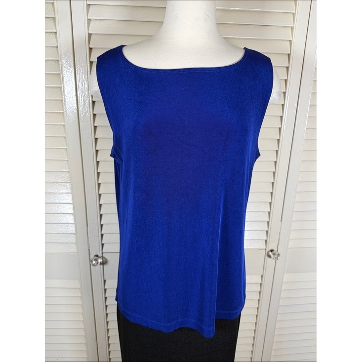 Chicos Travelers Royal Blue Slinky Knit Tank Top Size 3 or XL