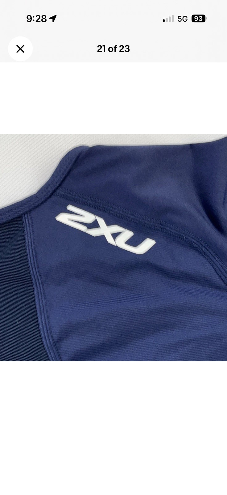 2XU Refresh Recovery Compression Shirt Mens M Blue LS GUC