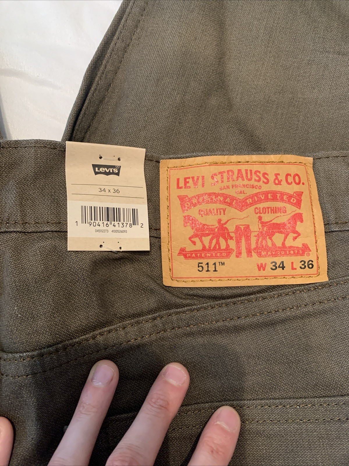 Levi’s 511 Slim Jeans Men’s 34×36 Gray Cotton Blend Casual Stretch Casual C4