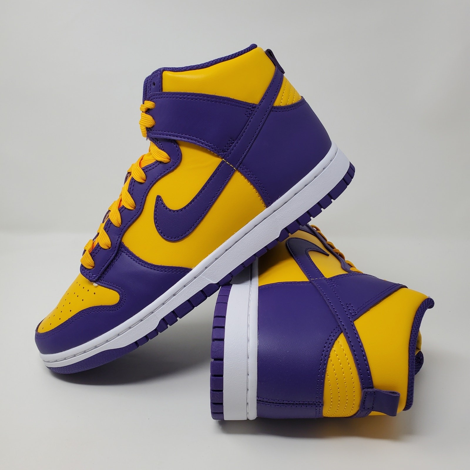Nike Dunk High Retro Lakers DD1399-500 Yellow Purple Men’s Size 10