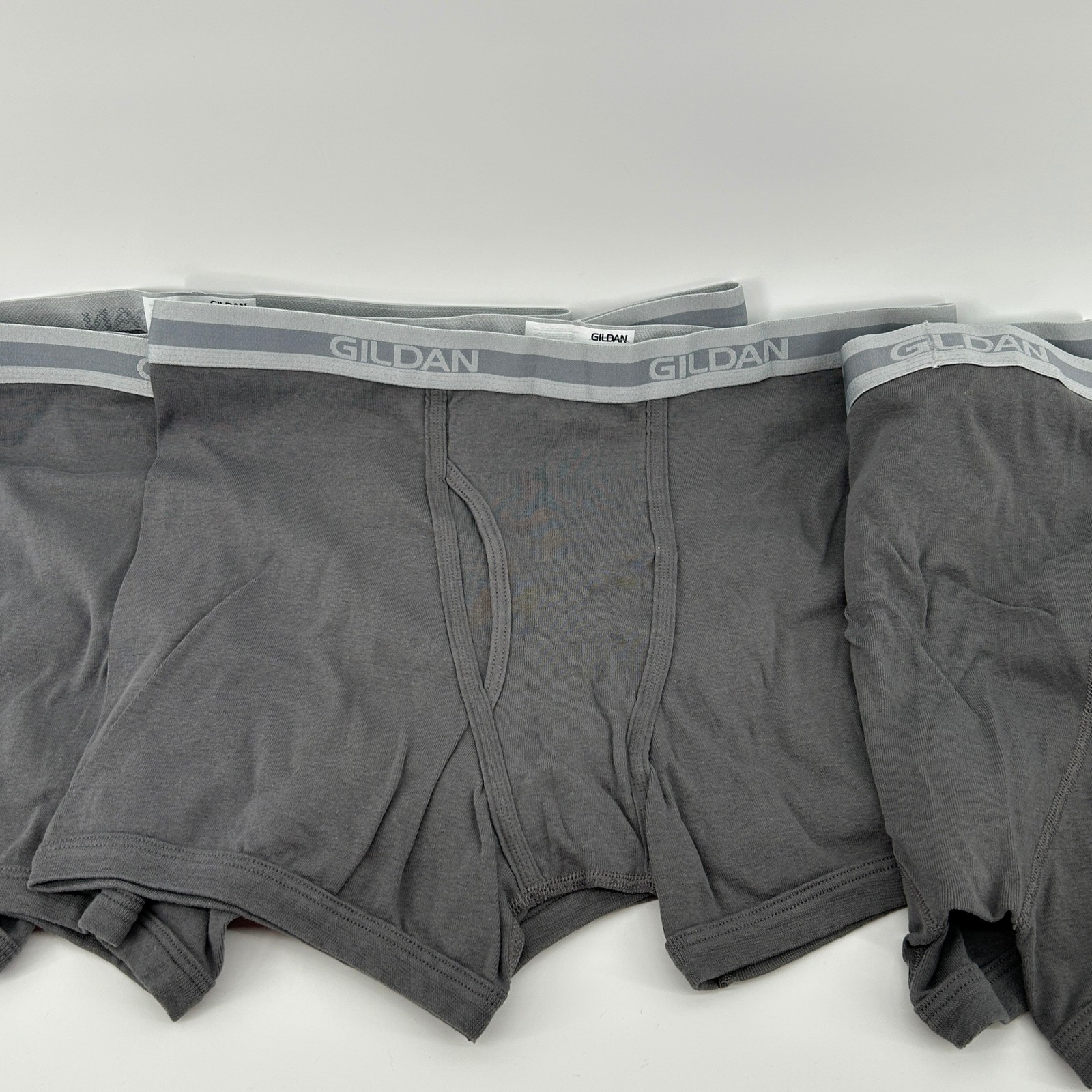 Gildan Mens Boxer Briefs 5 Pack Charcoal Gray 100% Cotton 2XL 44-46 Waist NWOT