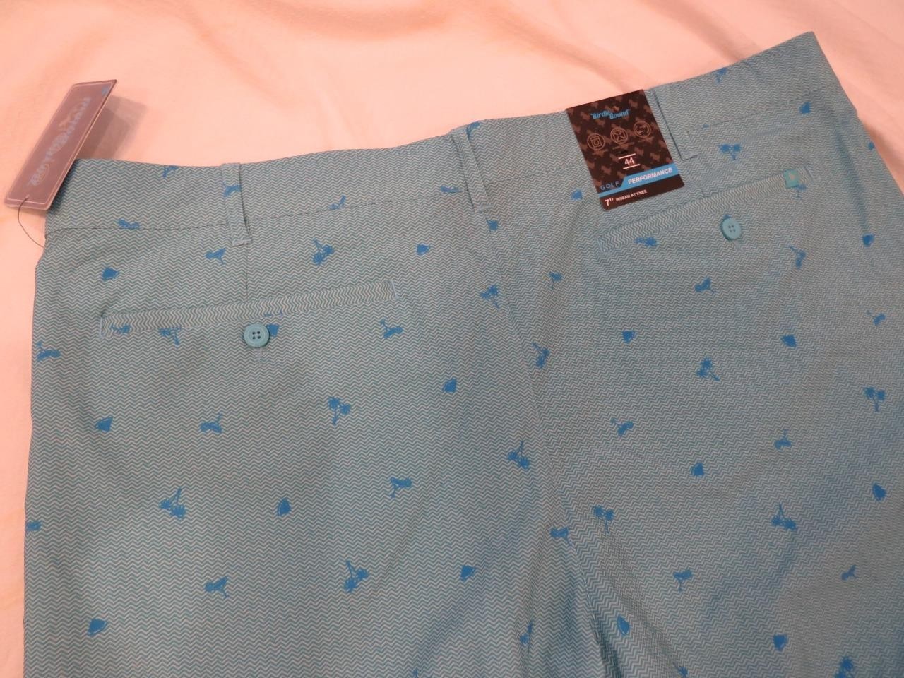 Men’s Birdie Bound TEAL Blue Shorts Size 44, Inseam=7, Length=19 NWT