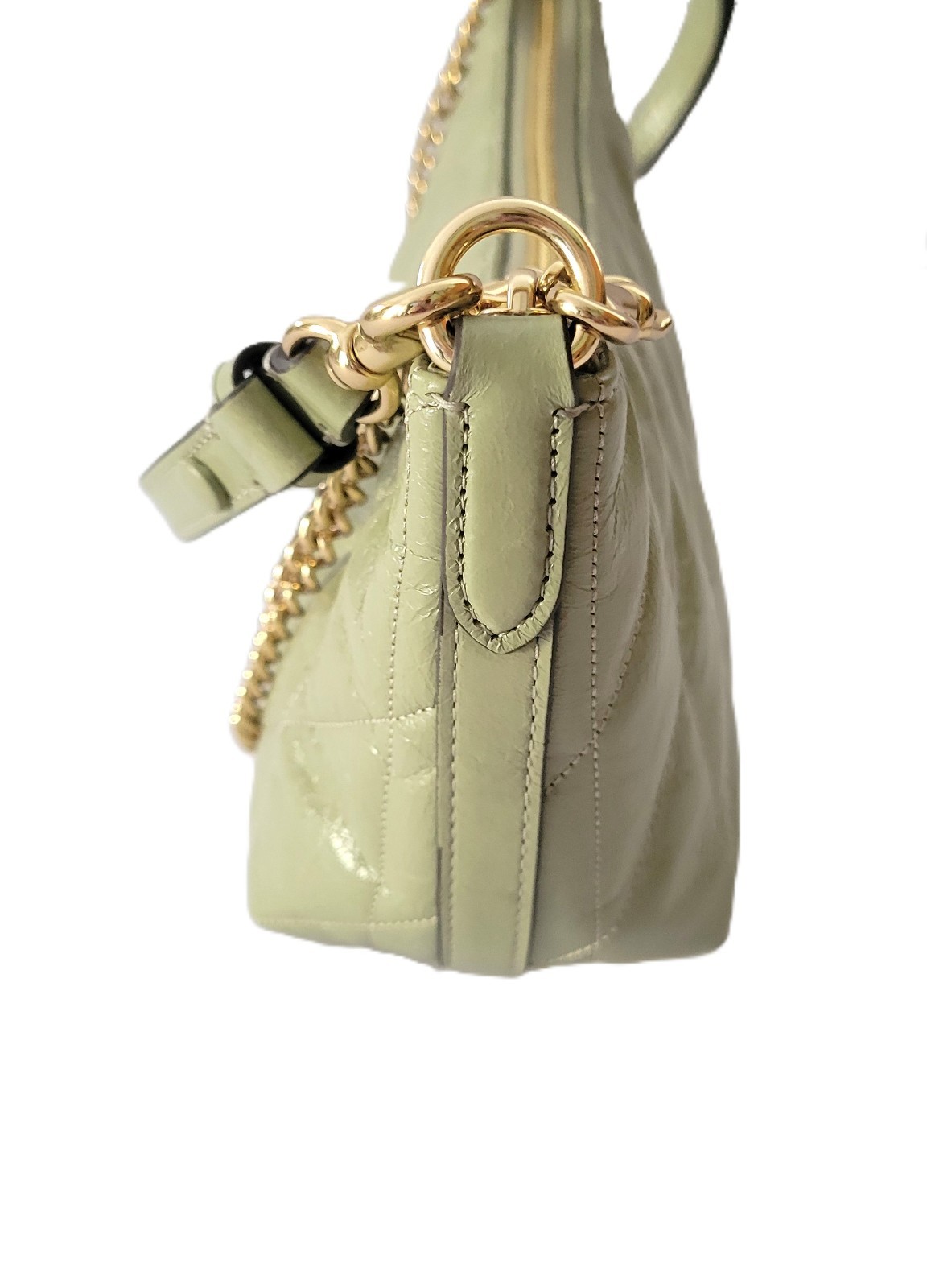 Coach CDZ88 Caitlin Shoulder Bag Glazed Leather Quilting Pistachio