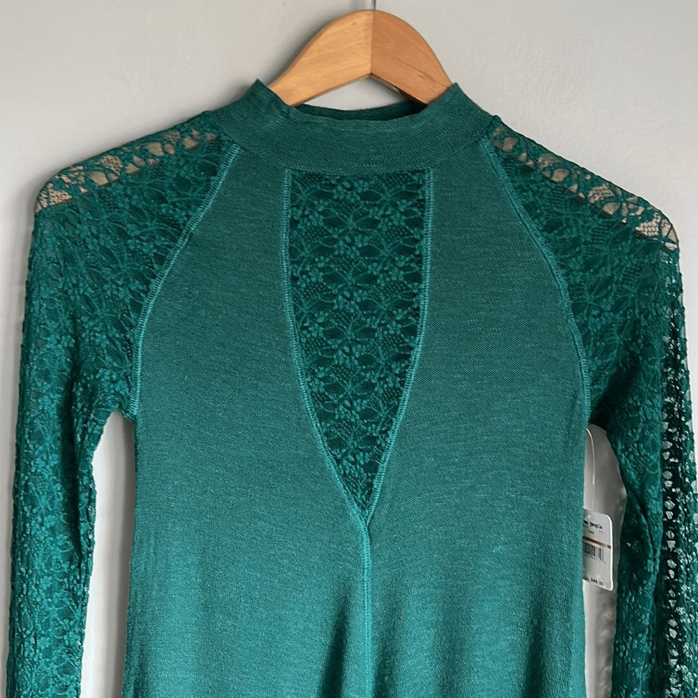 NEW Free People No Limits Lace Panel Layering Top