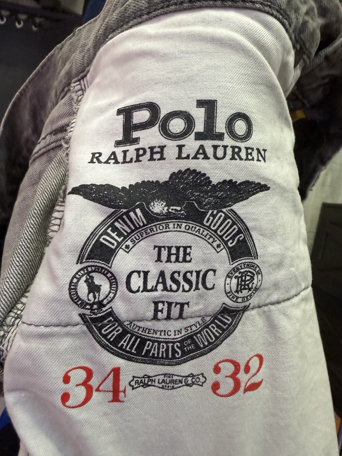 Polo Ralph Lauren The Classic Fit Black Jeans 34×32