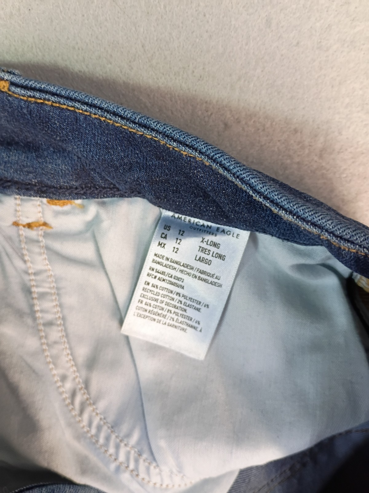 American Eagle Curvy Hi Rise Jegging Womens 12 X-Long Medium Dark Wash Jeans