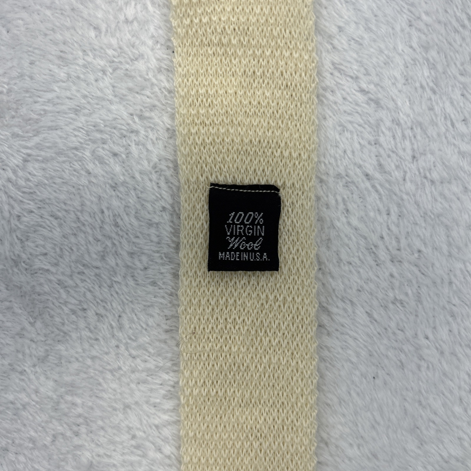 (2) Men’s Square Cut Neckties Offwhite And Burgundy 100% Virgin Wool 2.25x 53”