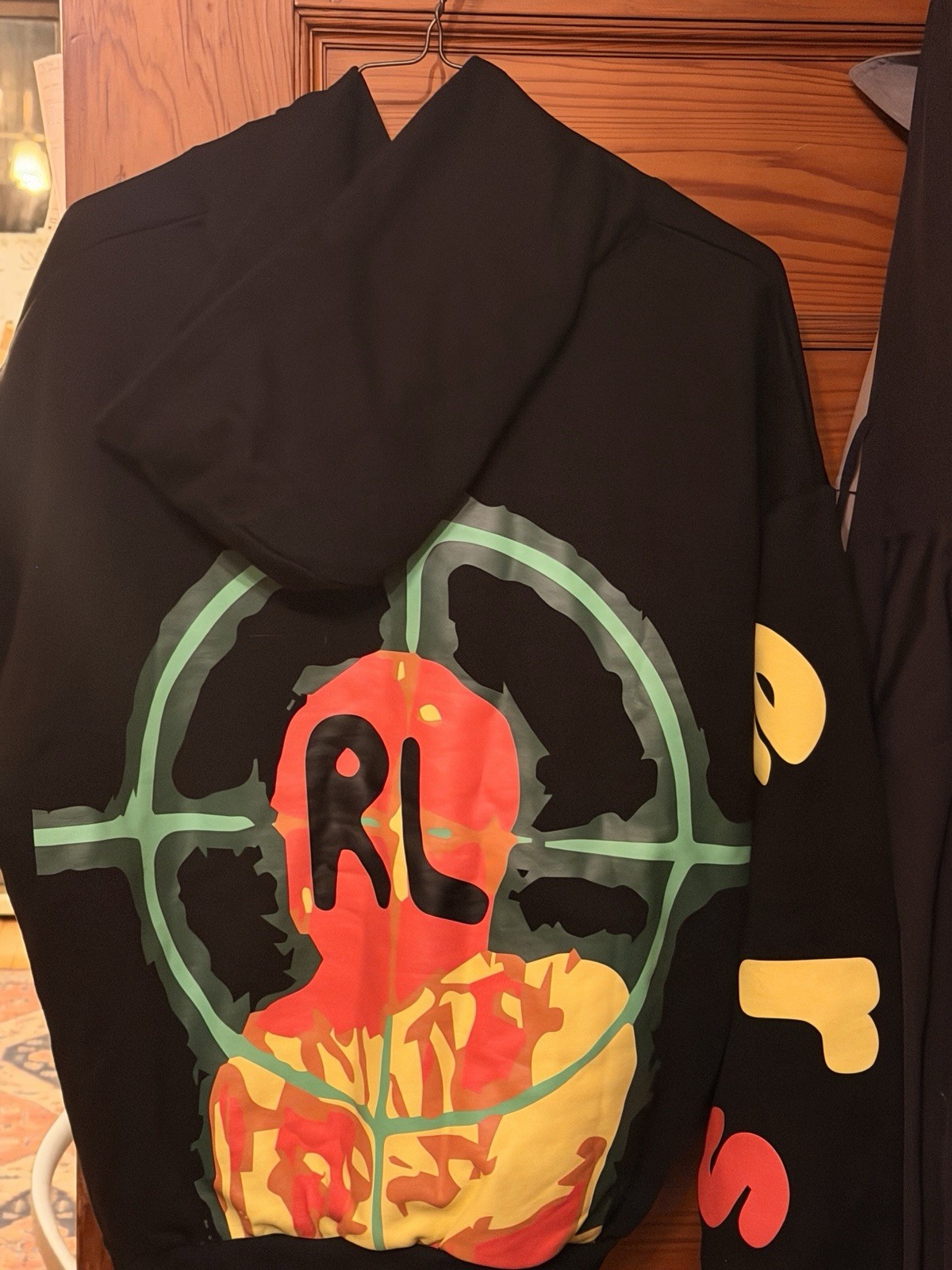 RL (RED LETTERS) Men’s XL Black Cotton Fleece Pullover Hoodie Graphic Logo
