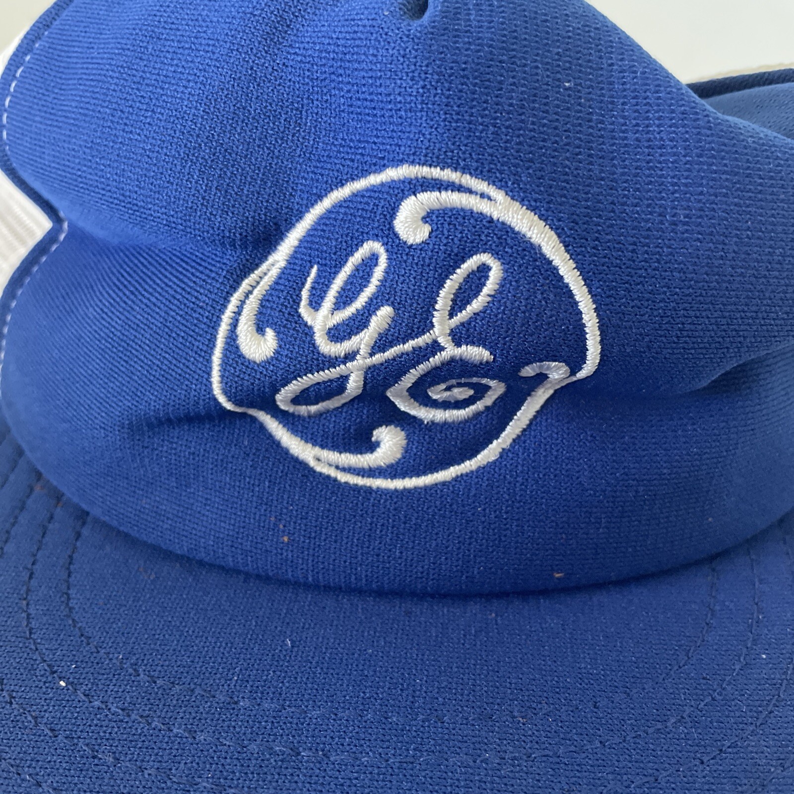 Snapback Hat Blue White GE General Electric