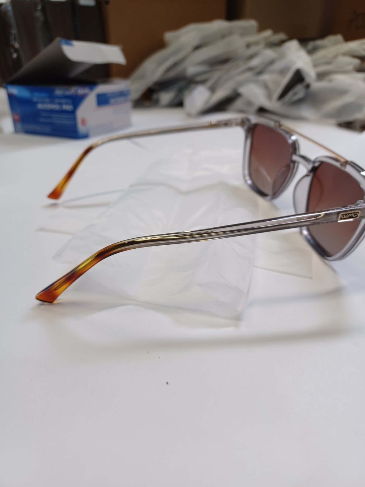 WMP Connor Crystal Ice Grey / Brown Gradient Lens 53-20-148 Sunglasses