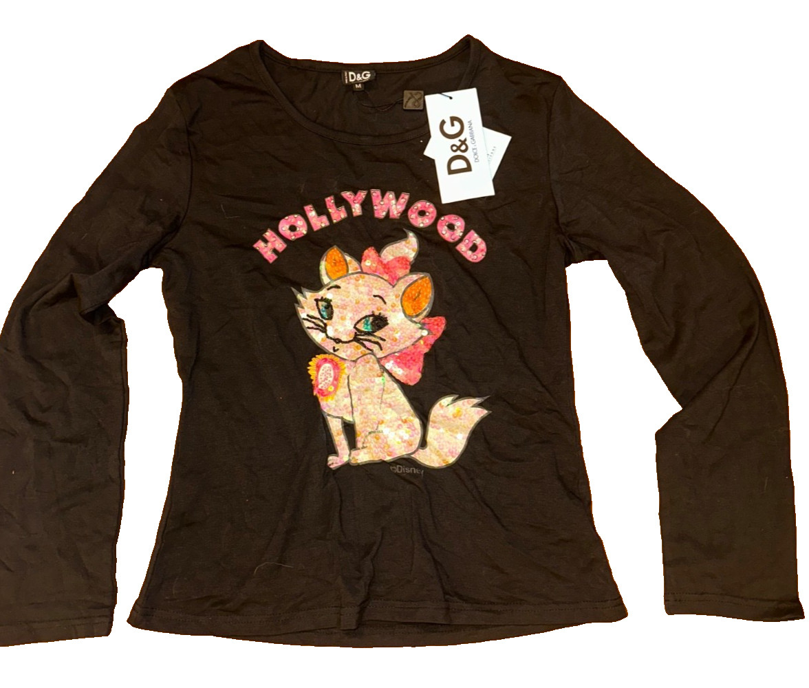 Dolce & Gabbana Song-Sleeve Sequin Cat Embellished “Hollywood” SZ M