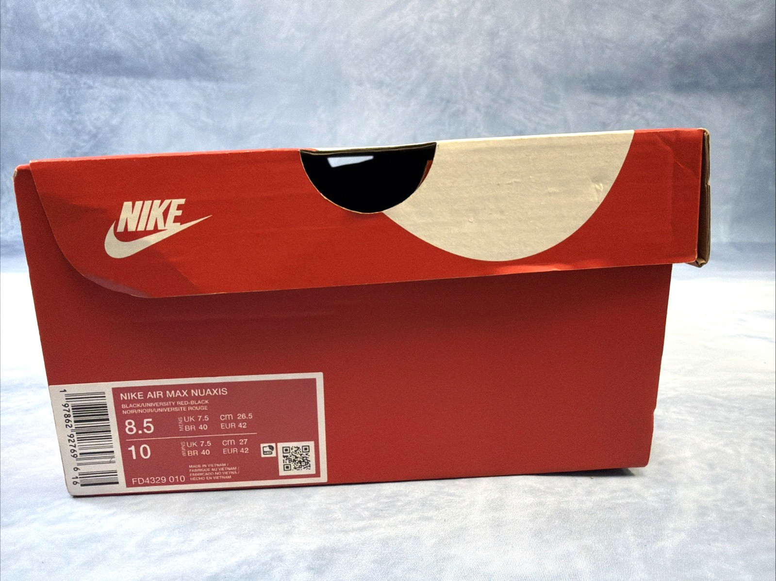 Nike Air Max Nuaxis Sneakers Shoes Black/Red/ FD4329-010 Size 8.5 Men 10 Women