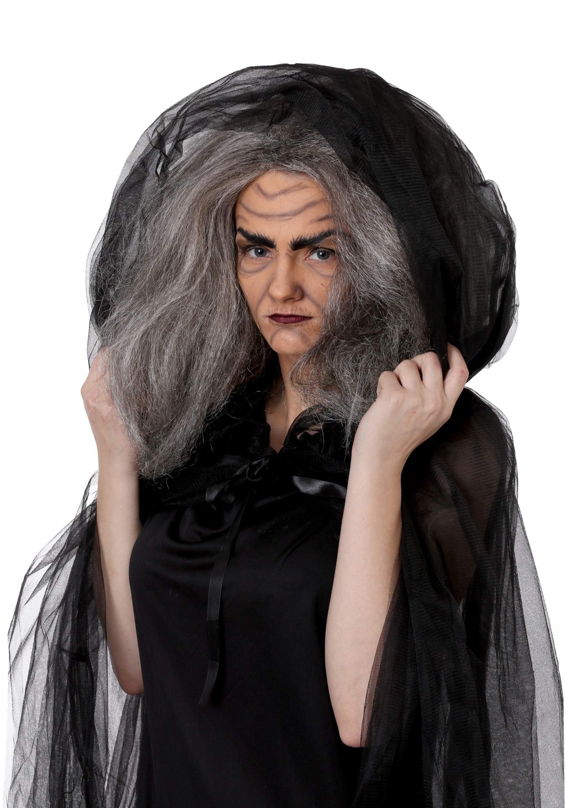 Fun Costumes Witch/Old Lady Wig Standard Standard, Gray
