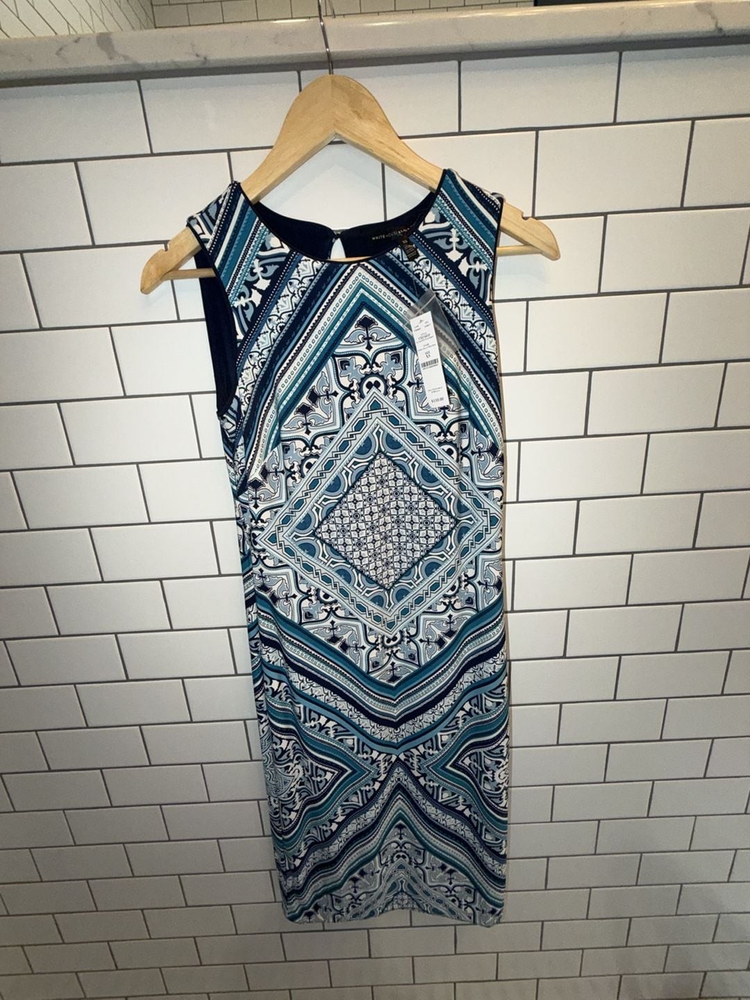 White House Black Market Reversible Scarf Print Sheath Dress