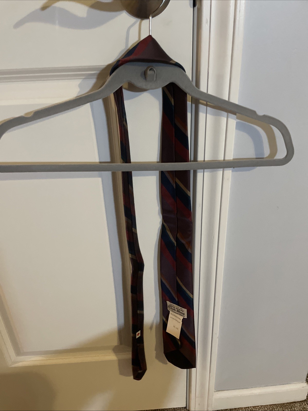 Vtg. Robert Talbott/Jack Henry Red Blue Classic Stripe 100% Silk Tie