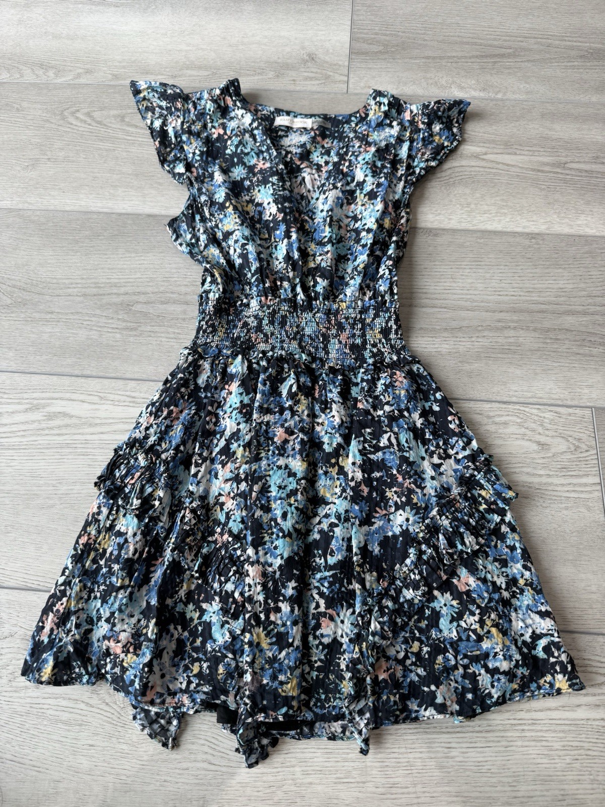 Ramy Brook Jessie Bloom Printed Dress Mini Colorful | Navy Multi | Women Size XS