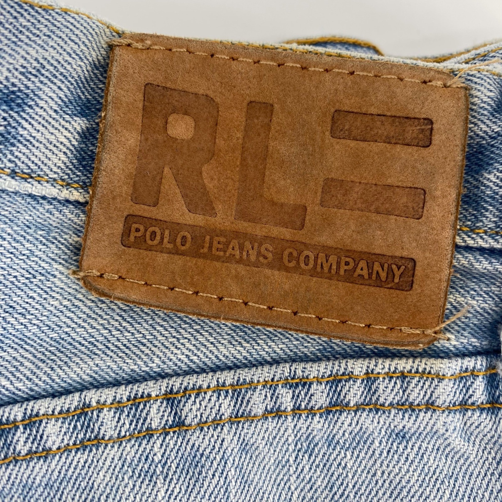 Polo Jeans Company Mens 36 x 30 Light Wash Denim Jeans Saturday Style