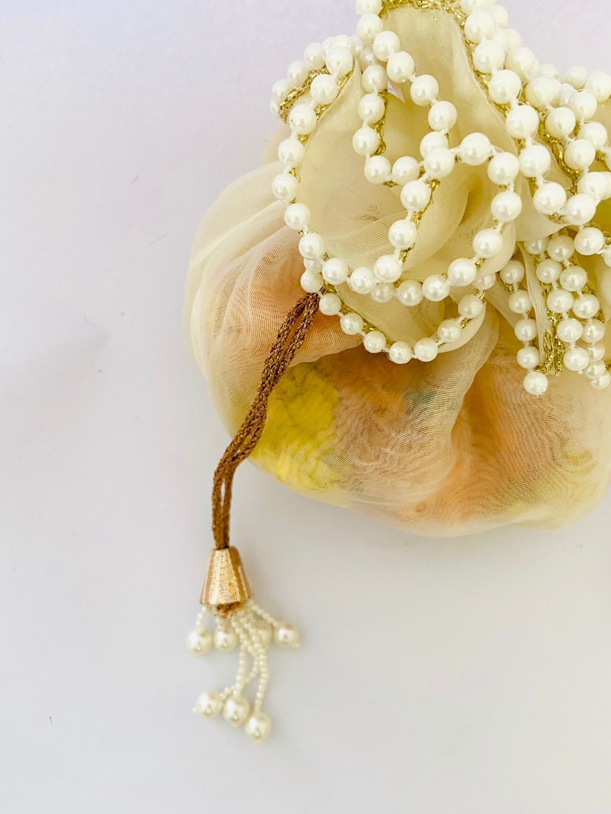 Indian Dry Fruit Gifting Organza Potli Bag for Women, Haldi Wedding Ceremony