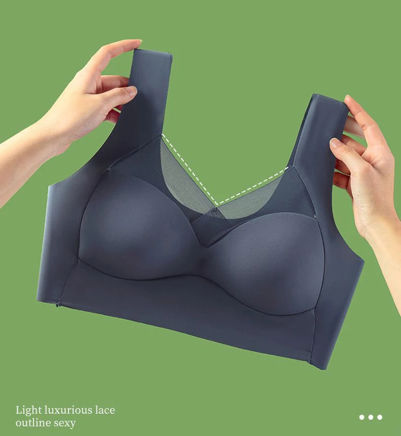 Seamless Ice Silk Sports Bra Wireless Large Size Comfort Vest Bralette 3 Pcs