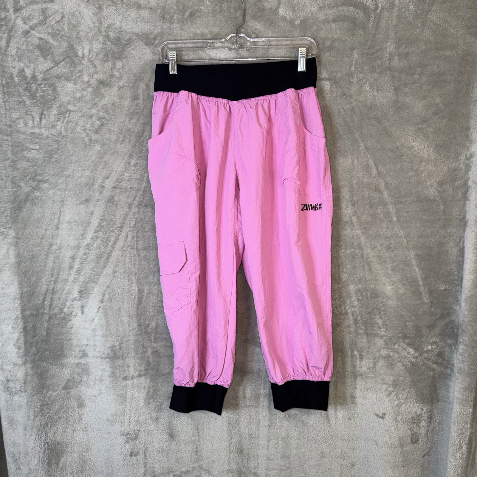 Zumba Ultimate Orbit Cargo Capris Pants Pink Purple Size XXL Dance Stretch