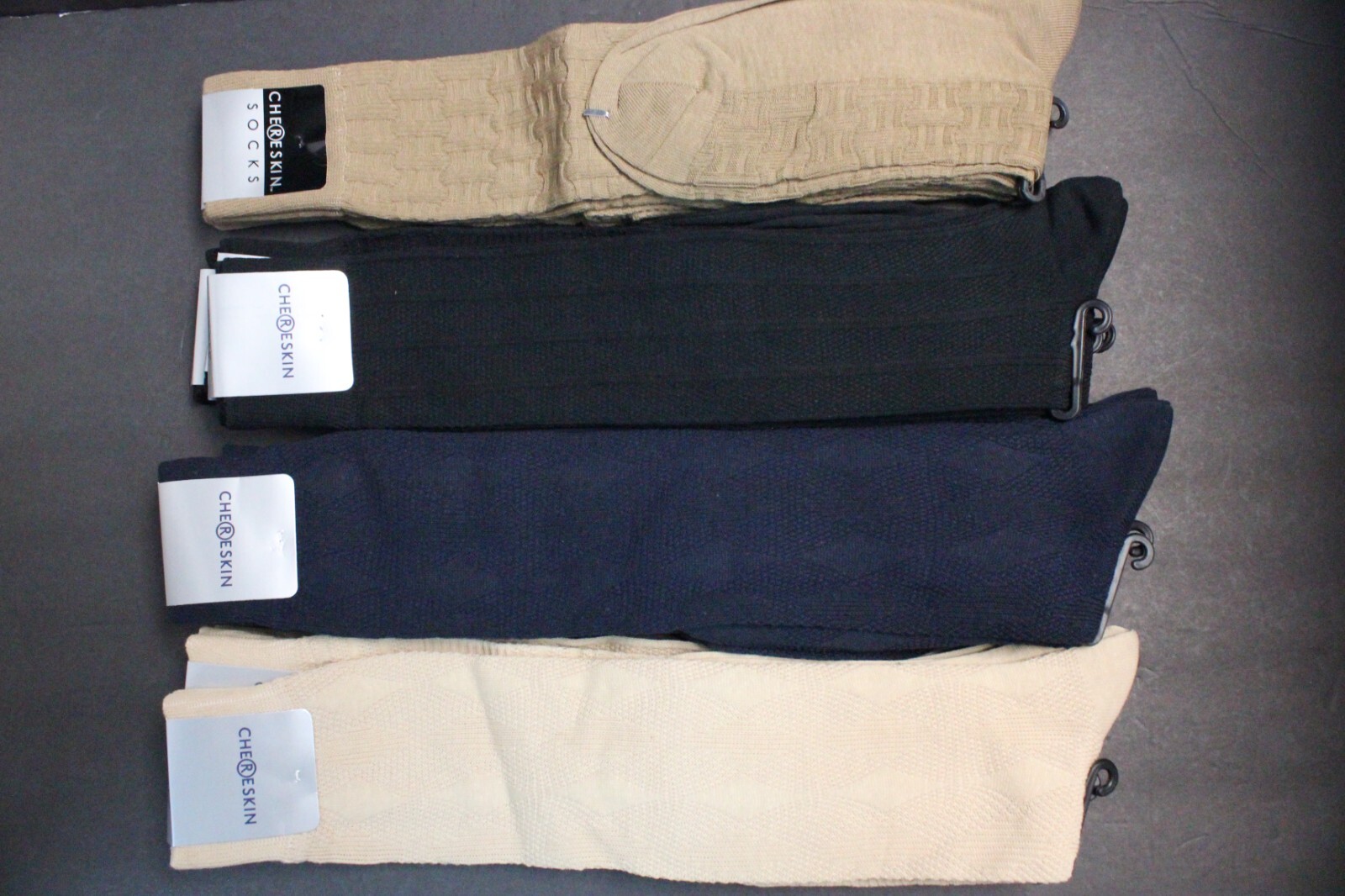 4 pair 10-13 Knee high Socks Men’s Over the Calf Socks Black tan navy sz 6-12