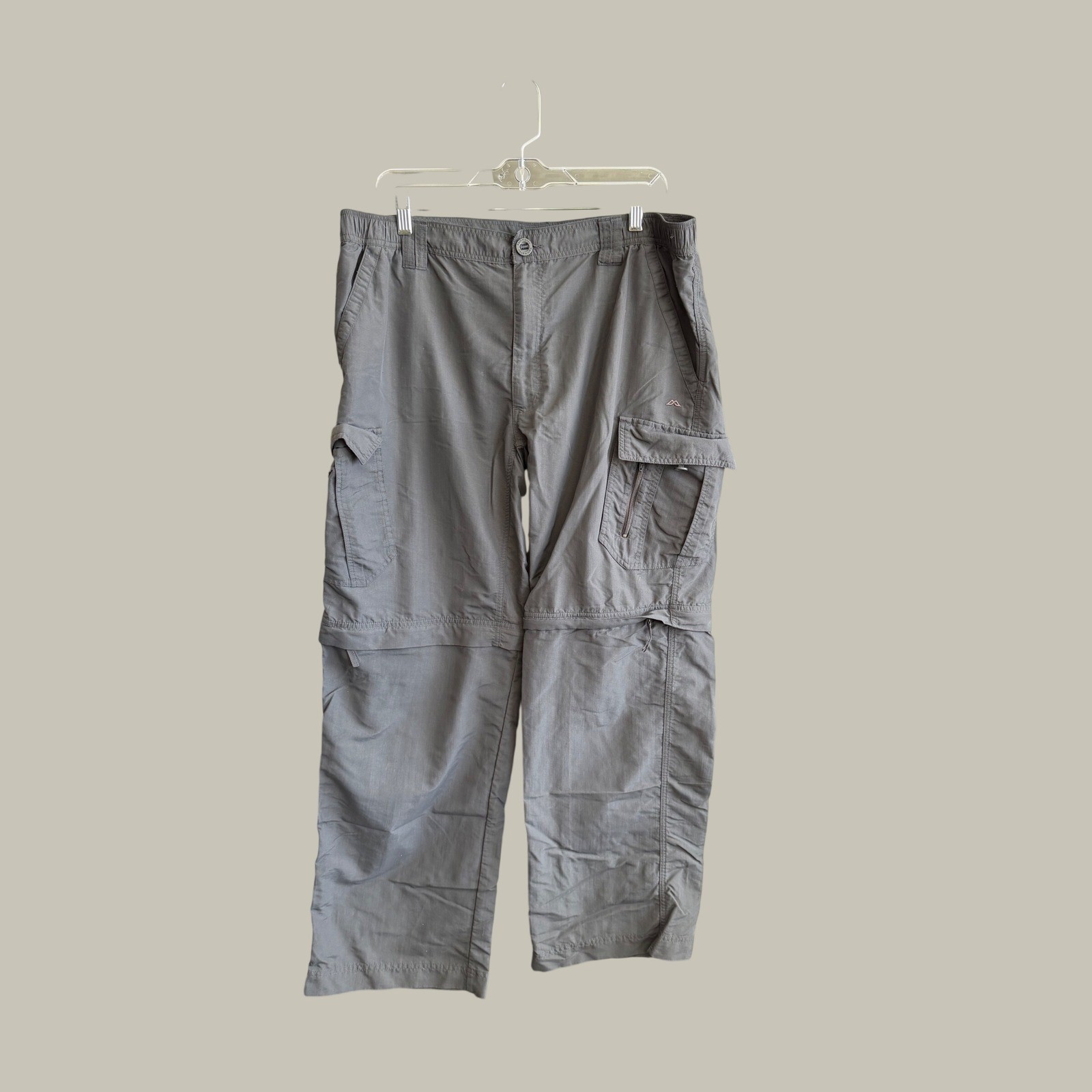 Kathmandu No Fly Zone Convertible Cargo Pants Mens XL Gray Hiking Outdoor 36×31