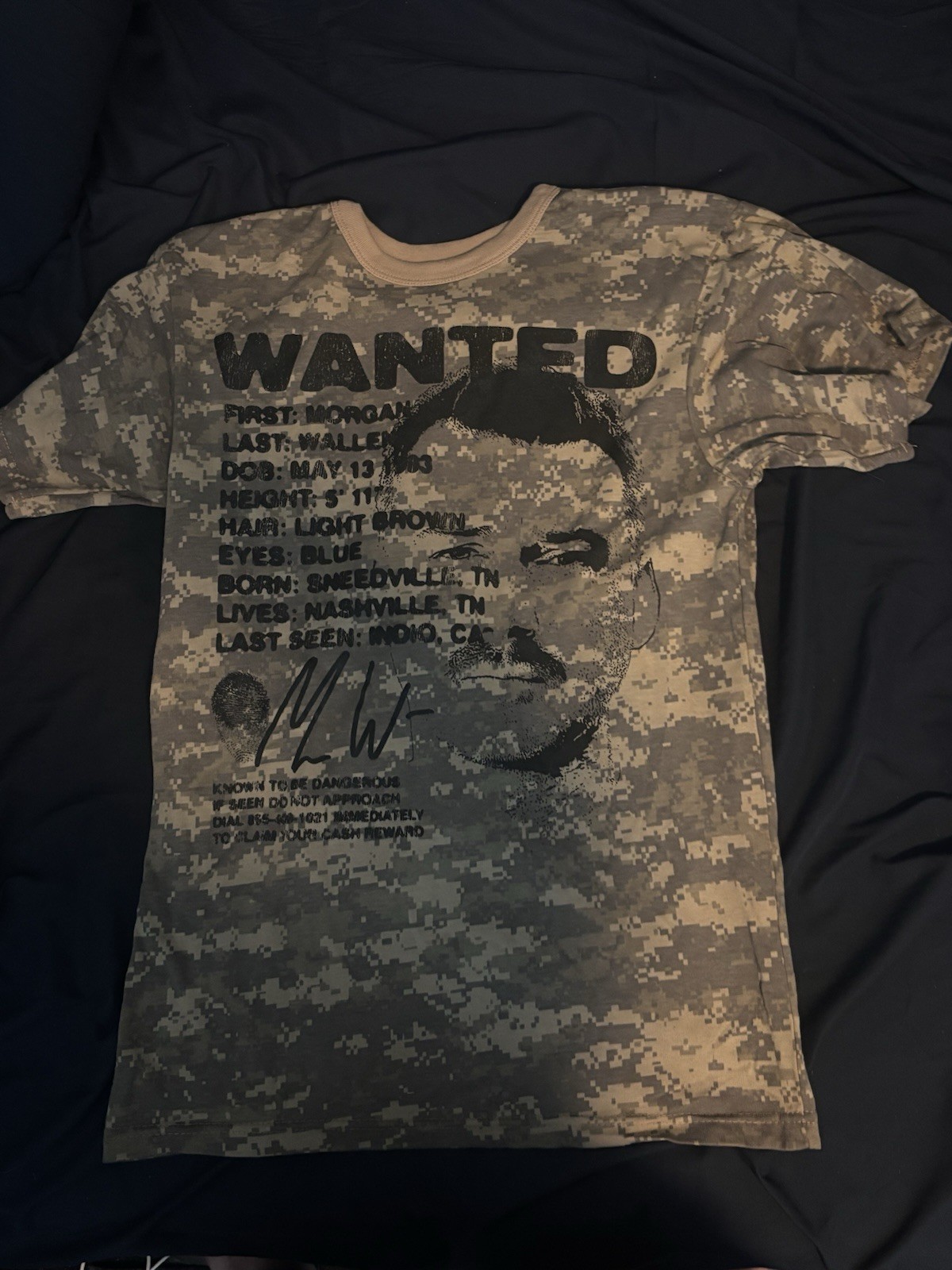 Morgan Wallen Camo Wanted Shirt BRAND NEW Men’s Medium