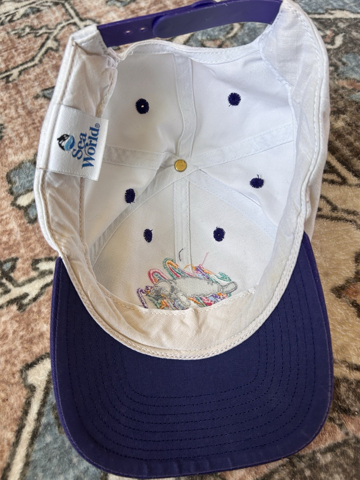 Vintage 80s/90s Sea World Snapback Hat Sithbembroidered Logo Made In Taiwan