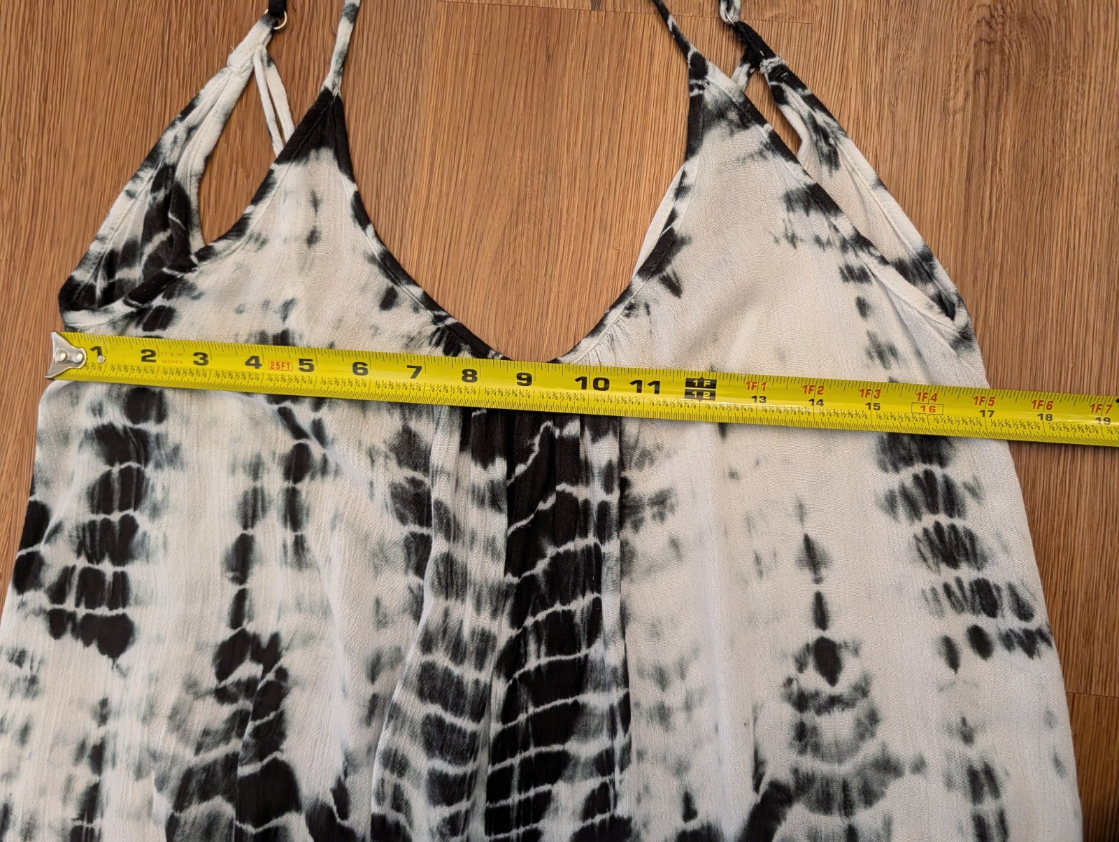 Raviya Oversize Black & White Tie Dye Maxi Dress Size S Boho Beach Whimsy Flowy