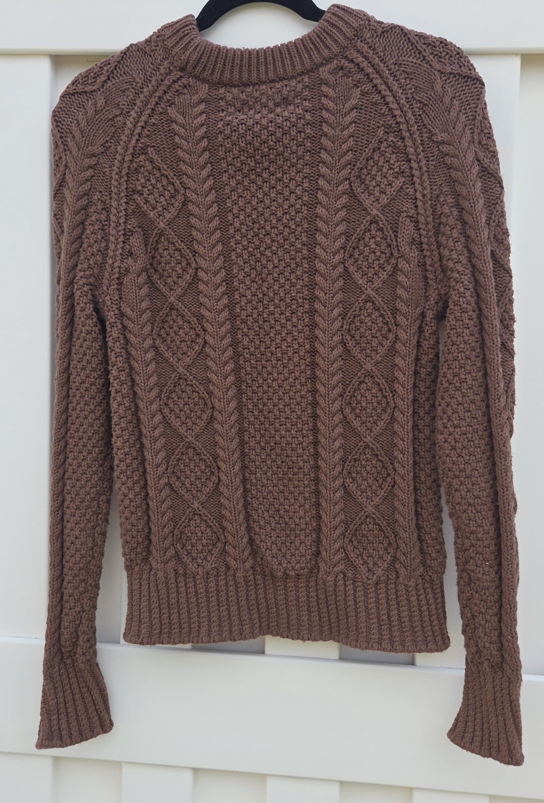 LL Bean Men’s Signature 100% Cotton Fisherman Sweater In Brown Size Medium