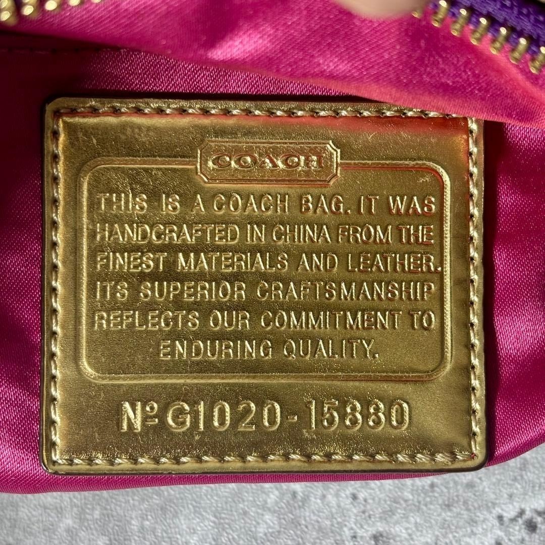 COACH Poppy Signature One Shoulder Bag 2Way Crossbody Charm Y2K Women [LS]