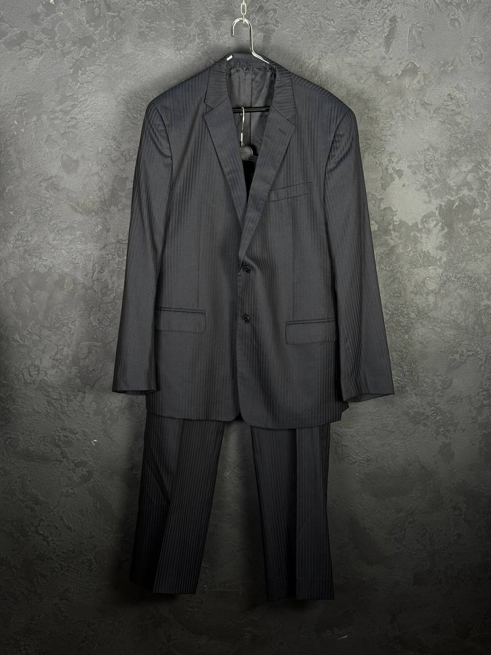 Versace Collection Classic Pinstripe Wool-Silk Suit / EU 58