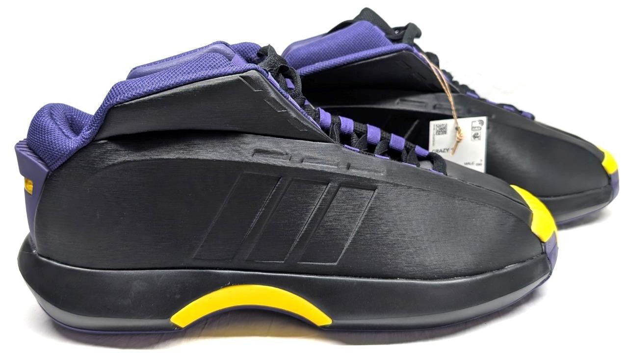 Men’s Adidas Kobe Bryant Crazy 1’s – Lakers Away, Black, Purple, Size 9.5 – New